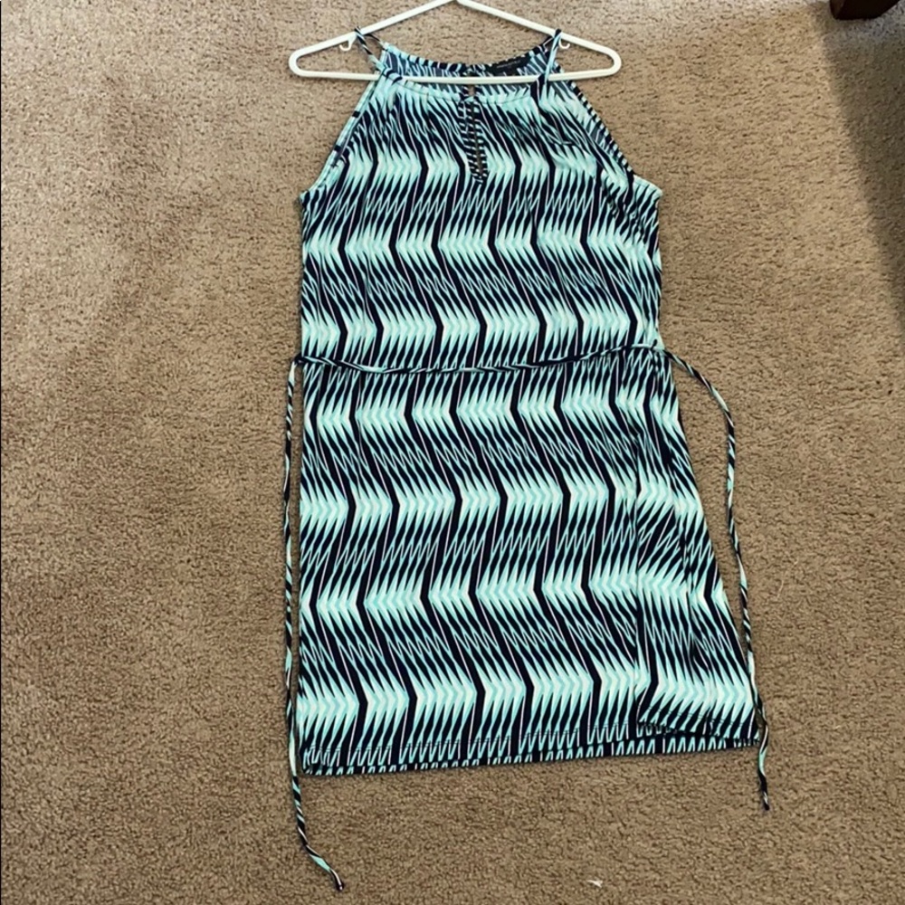 Navy blue/light blue/white Patterned Dress